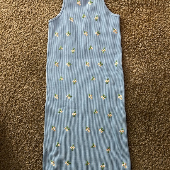 Zara Blue Daisy Dress size L - Picture 1 of 3